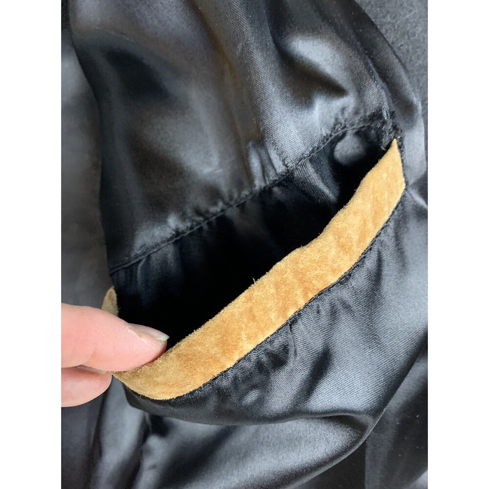 Vintage Walt Disney Studios Leather Wool Bomber Jacket Mickey Mouse M - HTF - Picture 12 of 15